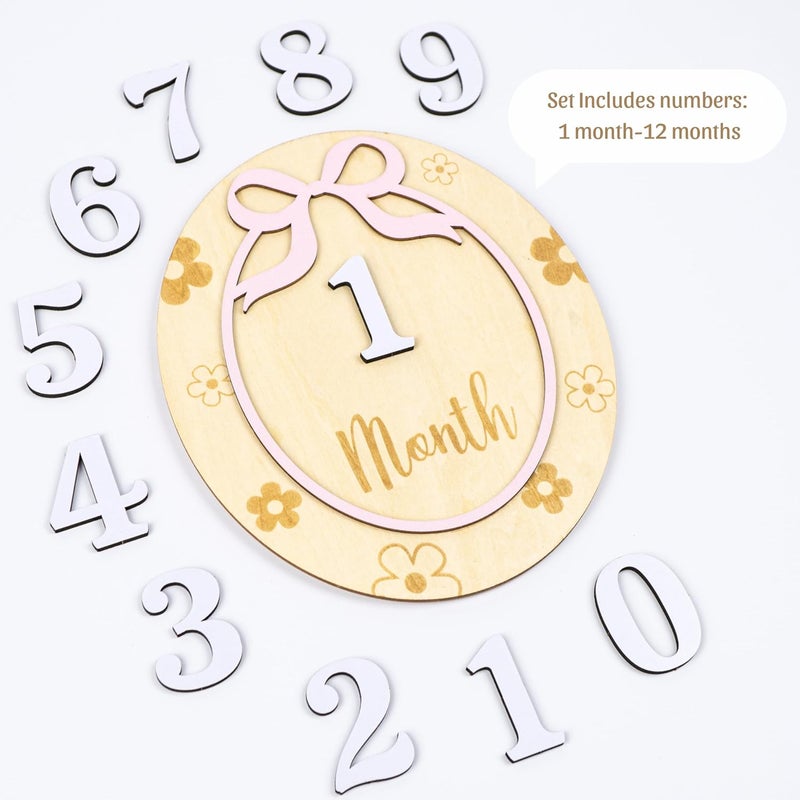 HONOCOOLS Store Baby Monthly Milestone Cards - Acrylic Monthly Milestone Discs - Newborn Photography Props to Document Your Baby´s Growth - Baby Announcement Sign (B09) - Image 3